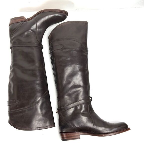FRYE Dorado Riding Dark Brown Leather Boots - Picture 6 of 14